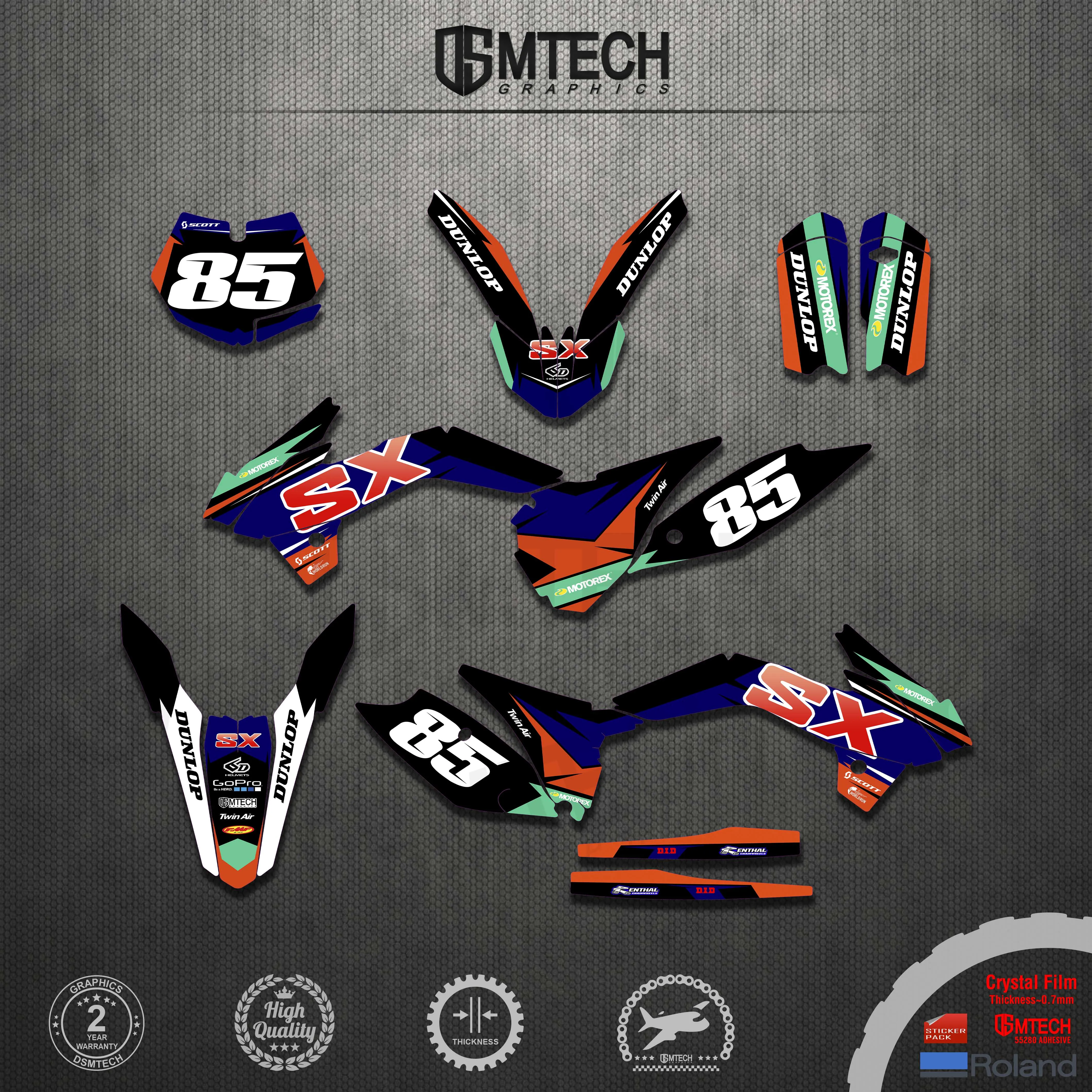 DSMTECH For SX85 2013-2017  Motorcycle Team Graphics Decals Kit For KTM SX 85 2013 2014 2015 2016 2017  Customized Stickers