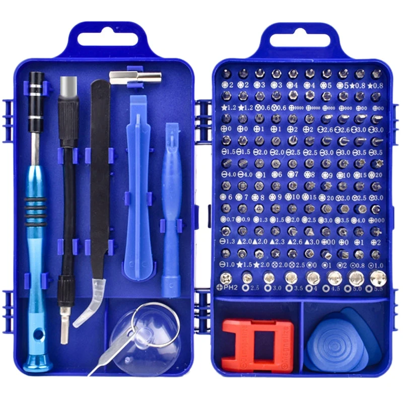 

TOP 112 in 1 Screwdriver Set Non-Slip netic Electronics Tool Kit for Repair iPhone Android Computer Laptop Watch (Blue)