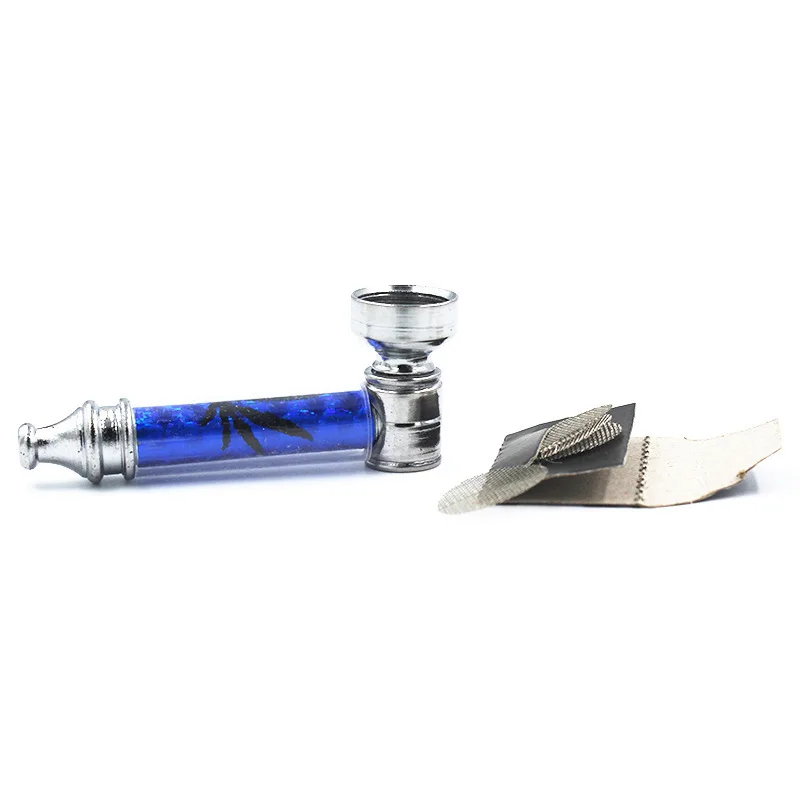 

Hot Selling Smoking Metal Tobacco Pipe Portable Smoke Narguile Grinde Cigarette Holder tobacco Hand Pipes Smoking Accessories