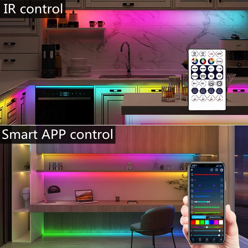 Светодиодная ленсветильник WS2812B RGB 5050 с Bluetooth 1-30 м | Освещение