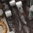 Наклейки для скрапбукинга, в стиле ретро, прозрачные, луна, английская поэзия, растение, набор декоративного скотча Васи