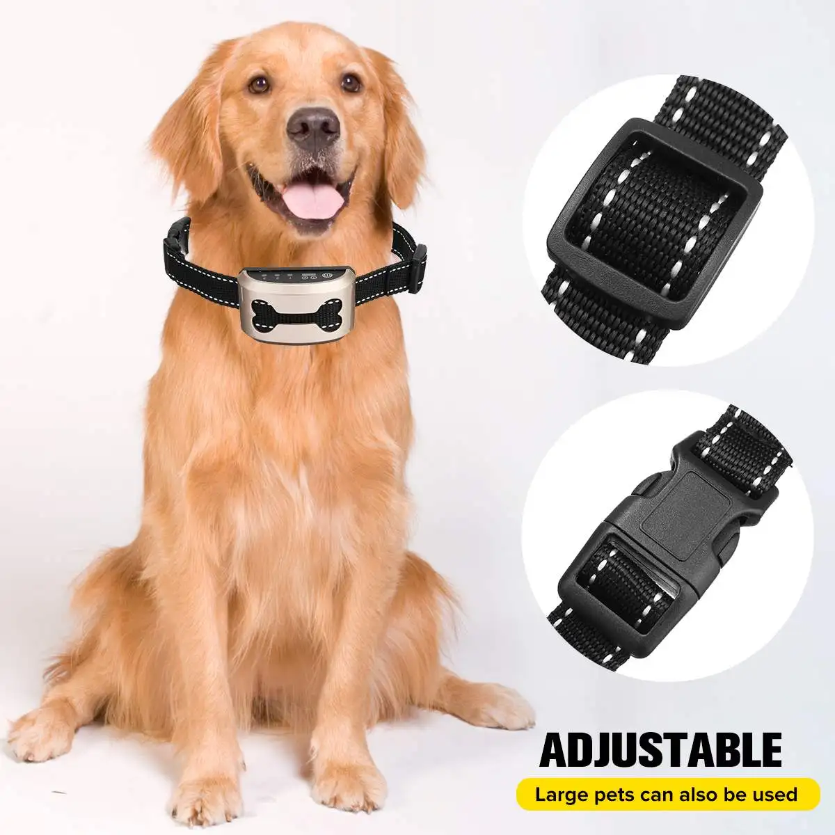 Pet Dog Training Anti Bark Collar Rechargeable Control Train Waterproof Stop Barking Ultrasonic Collars | Дом и сад
