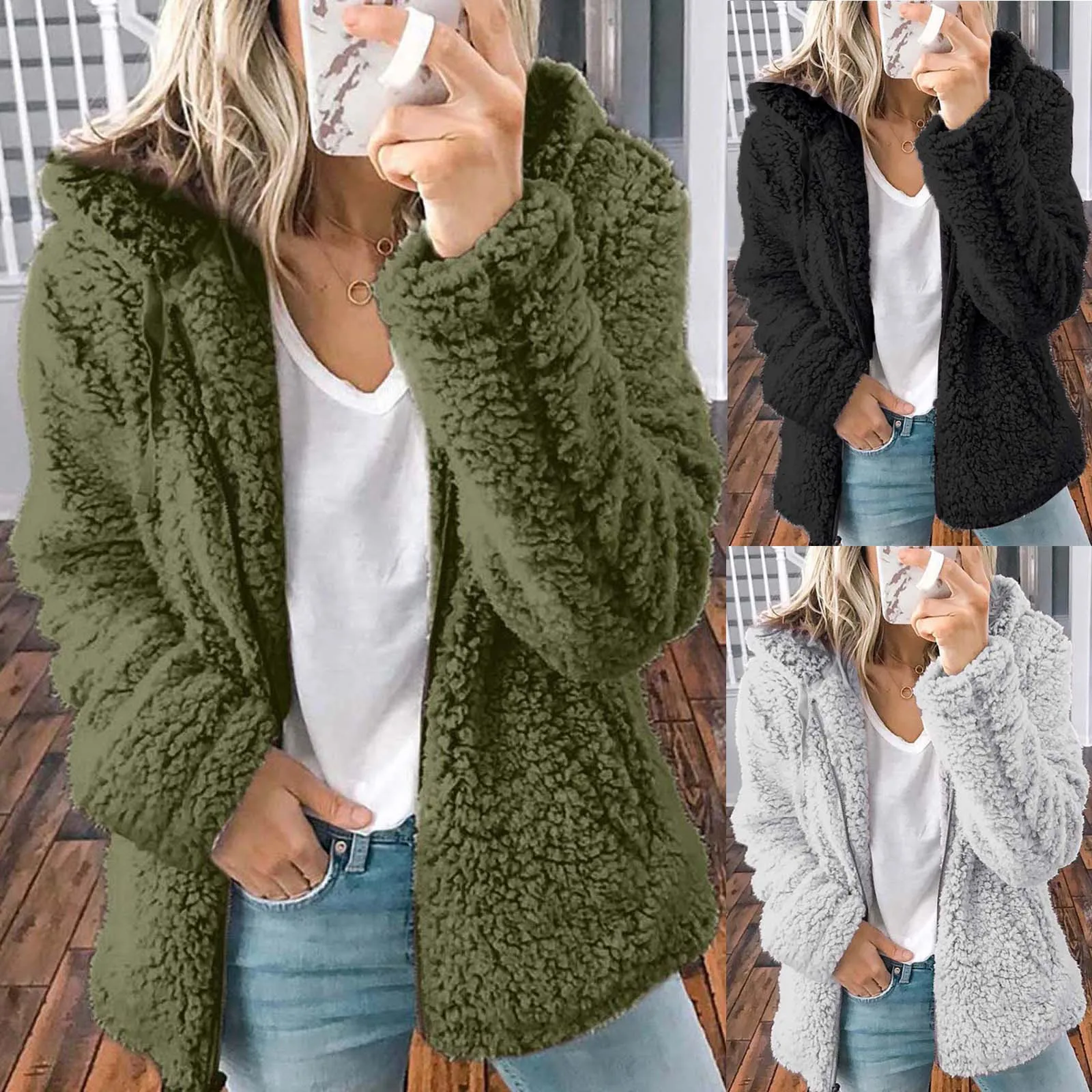 

Fashion Womens trench coat Warm Faux Coat Jacket Winter Zipper Solid Long Sleeve Outerwear Casaco Feminino Inverno
