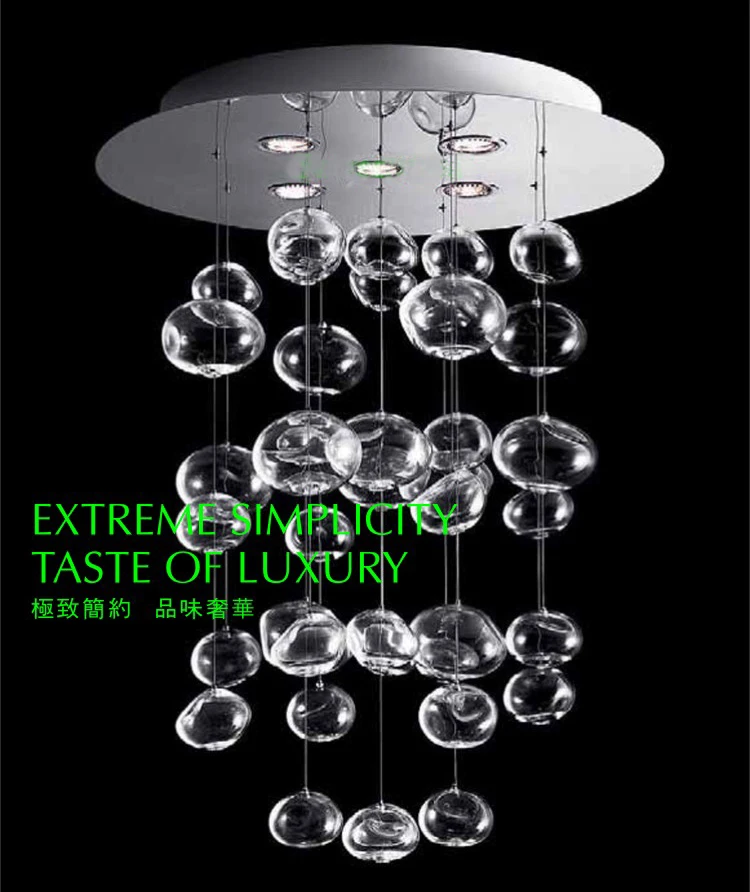 

Penthouse villa staircase hotel glass bubble light creative Chandelier D60CM