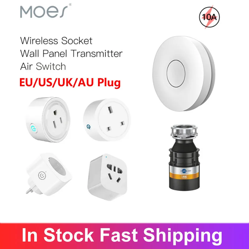 

EU/US/UK/AU Wireless Socket Self-powered Air Switch Food Residues Garbage Disposal Appliance Smart Home With Alexa Google Home