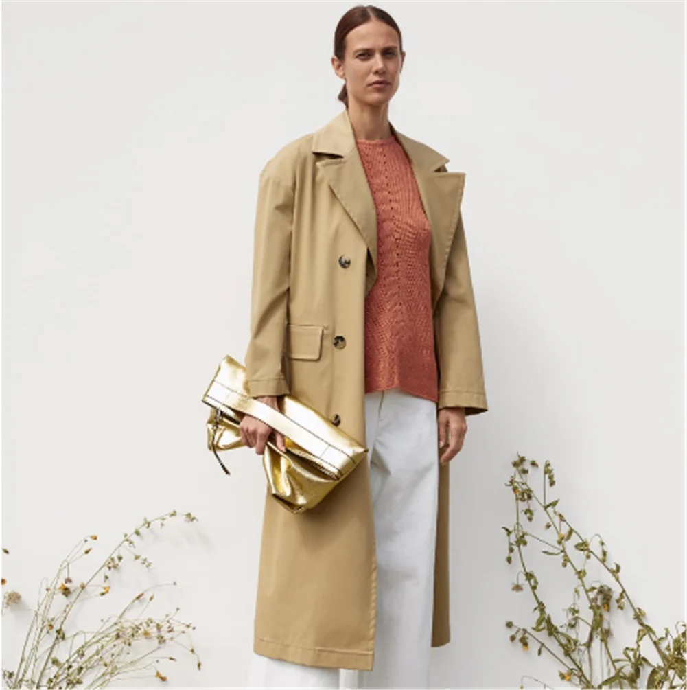 Женский вязаный свитер ZA облегающий в богемном стиле с подвесным воротником