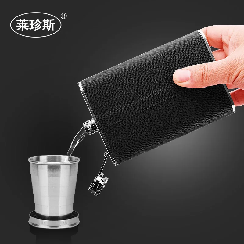 304 кожаная фляжка из нержавеющей стали персонализированные телескопические