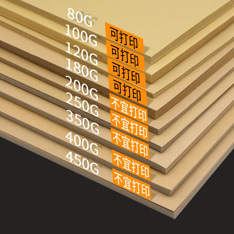 Tanie 100 Arkuszy 80G Kraft A4 Papierowa Pokrywa Papier Pakowy Dokument Papier Pakowy Papier Do Malowania Papier Do Druku