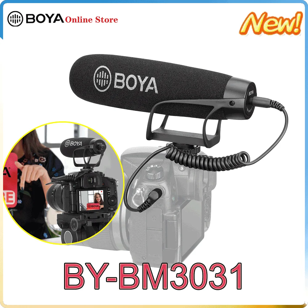 

BOYA BY-BM2021 BM3030 DSLR On-Camera Microphone Shotgun Super-Cardioid for Broadcast Condenser Interview Video Live Canon Nikon