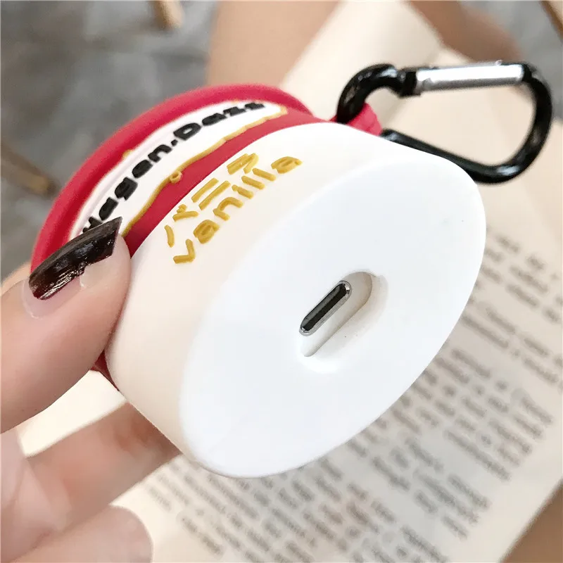 3D HAGEN Dazs Мороженица коробочка для мороженого кожа Чехлы наушников Apple Airpods 1/2