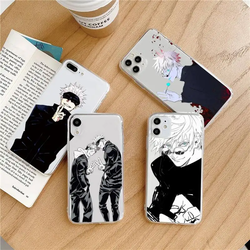 

Jujutsu Kaisen Phone Case Transparent soft For iphone 5 6 7 8 11 12 s c se plus mini x xs xr pro max shell