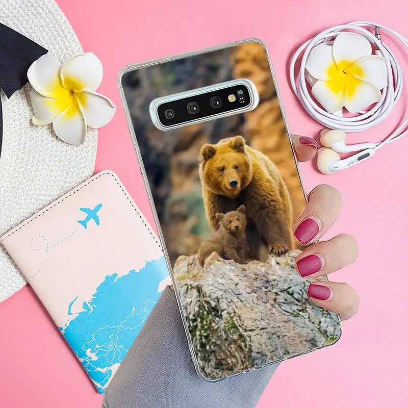 

Lonely Alaska Brown Bear Phone Case Transparent for Samsung A71 S9 10 20 HUAWEI p30 40 honor 10i 8x xiaomi note 8 Pro 10t 11