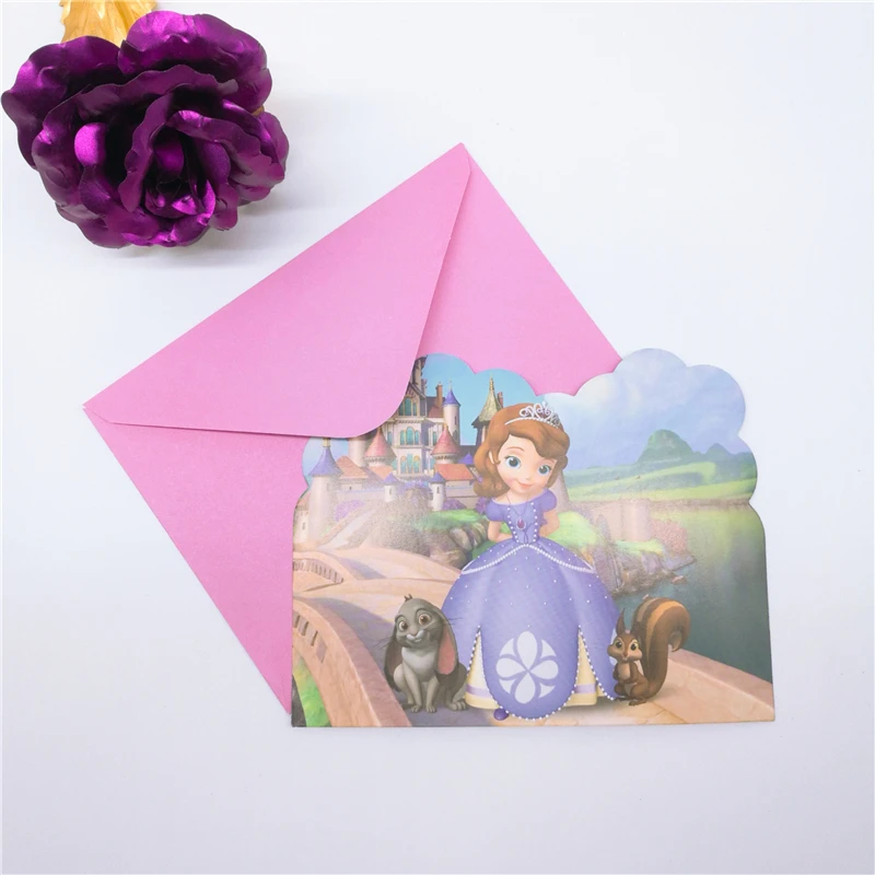 6 малыш принцессой Софией Ночная пригласительная открытка с днем рождения