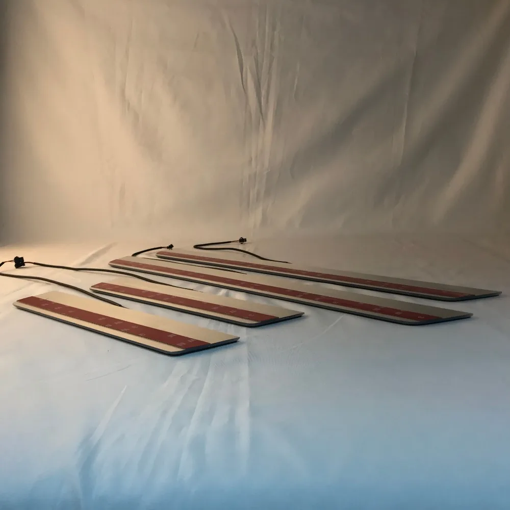 

Osmrk led moving door scuff for hyundai tucson dynamic door sill plate flat lining overlay flowing/fixed light, 4pcs