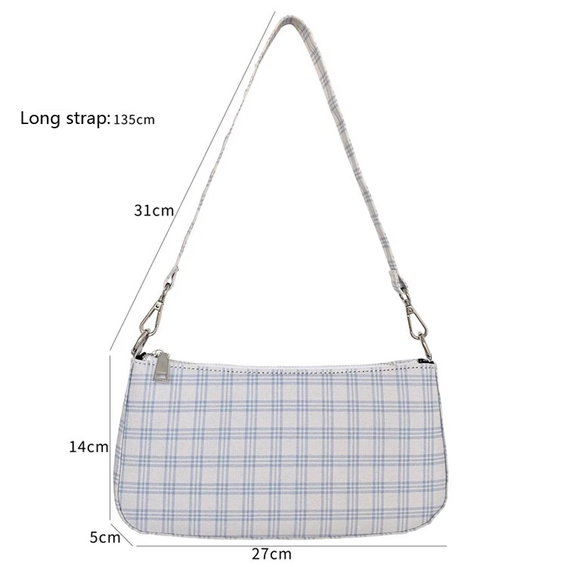 Женская сумка в клетку сумочка-багет женские роскошные маленькие сумочки на