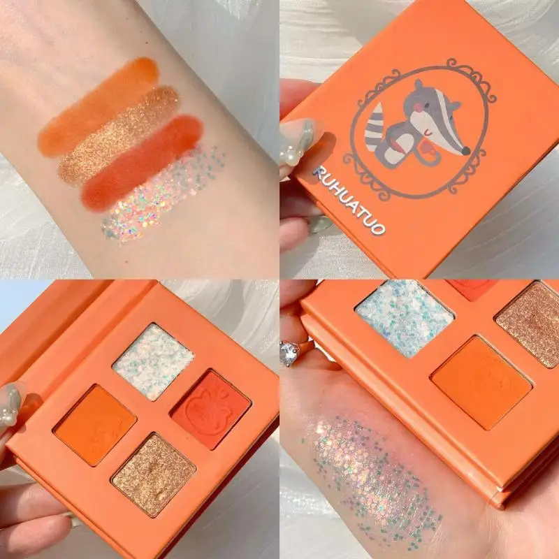 4 цвета милые животные матовые блестящие водостойкие пигментные для лица стойкие