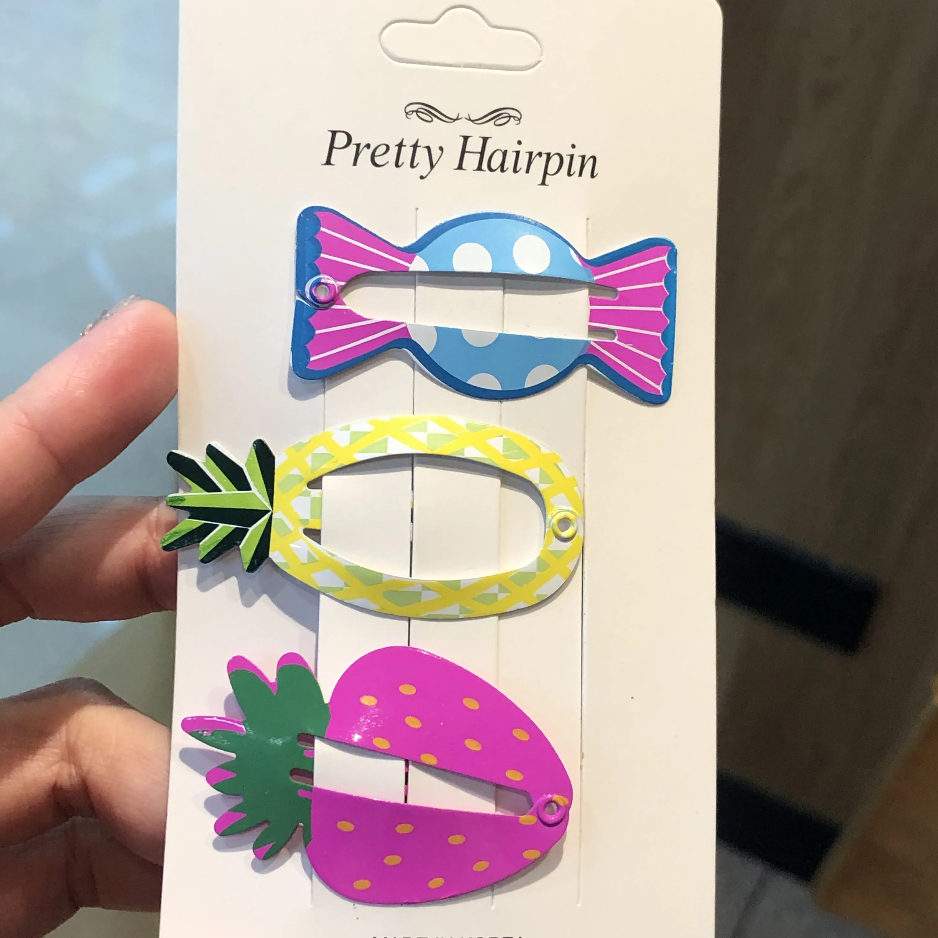 Металлическая заколка для волос с принтом 3 шт./лот новинка детская головной убор