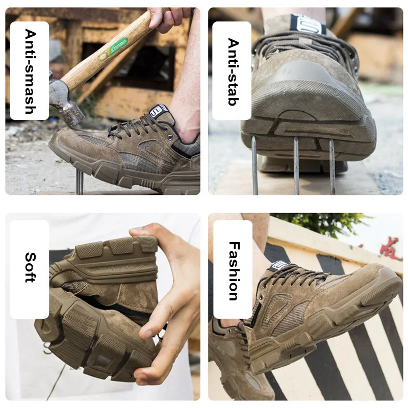 Мужские защитные ботинки Рабочая обувь со стальным носком защита от ударов
