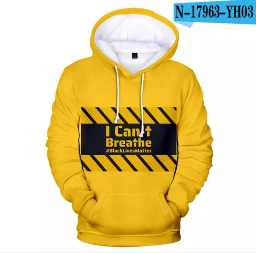 

Cool 3D Hoodie men's women's hip-hop street hooded sweatshirt I can't breathe Harajuku print autumn fashion men's jacket