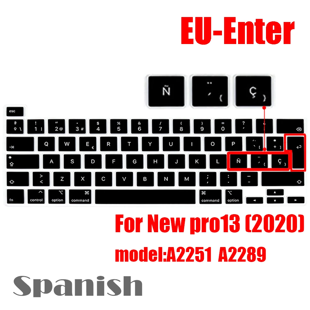 Чехол для клавиатуры macbook pro13 2020 New pro 13 чехол ноутбука дюймов A2289 A2251 силиконовый