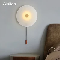 aisilan led wall light nordic light luxury bedroom bedside lamp with switch entrance porch wall lamp