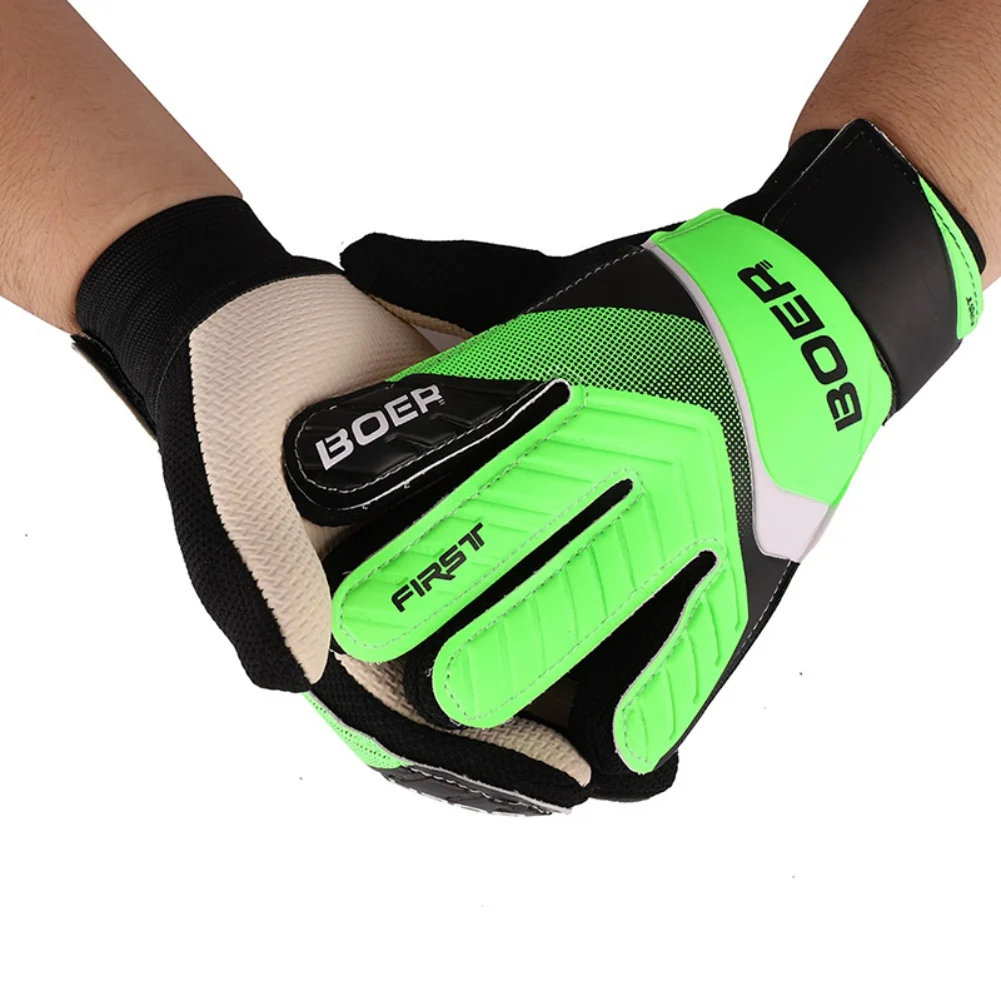 

Professional Children Goalkeeper Gloves Kids Sports Soccer Football Gloves Wearable Anti-Slip Gloves Full Finger Double Protect