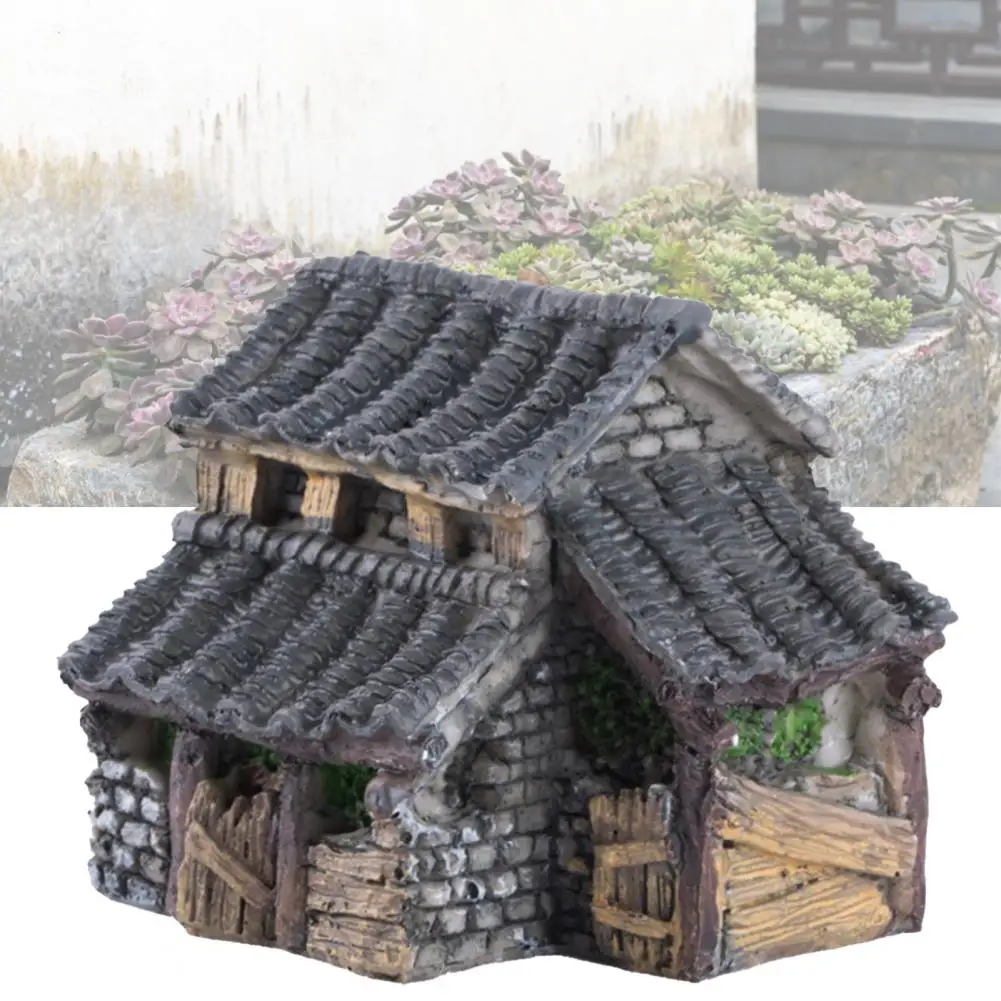 

Hot Sales!! Small House Eco-friendly Fall Resistant Resin Mini House Model Statue for Home