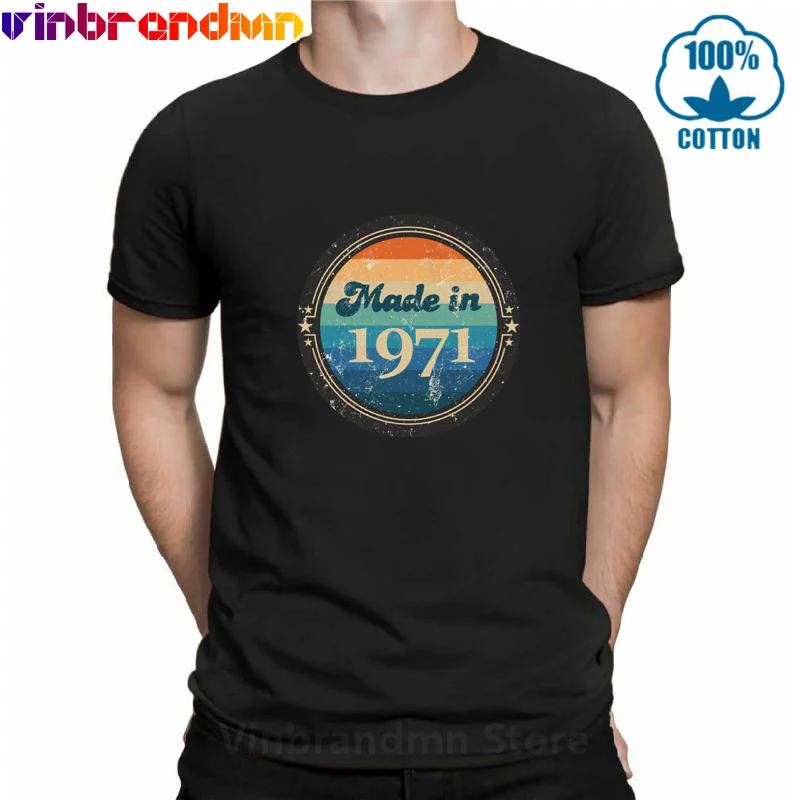 

Vintage Made in 1971 All Original Part T shirt men Retro 1971 T-shirt Classic 49th Birthday Father's Day Gift Tee shirt Summer