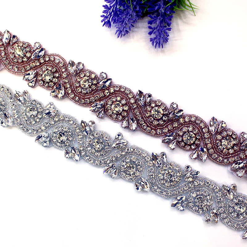 

1 ярд лента ручной работы из бисера Стразы Горячая фиксация кристаллическая цепочка Обрезка для свадебного платья/ремня декоративные DIY акс...