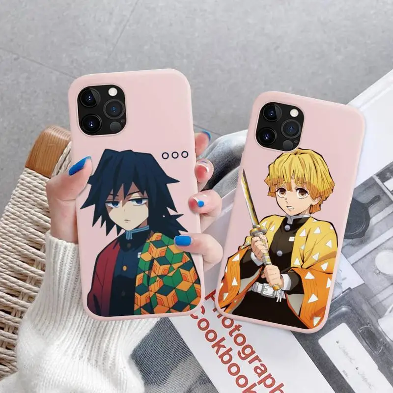 

Demon Slayer Phone Case Soft Solid Color for iPhone 11 12 13 mini pro XS MAX 8 7 6 6S Plus X XR