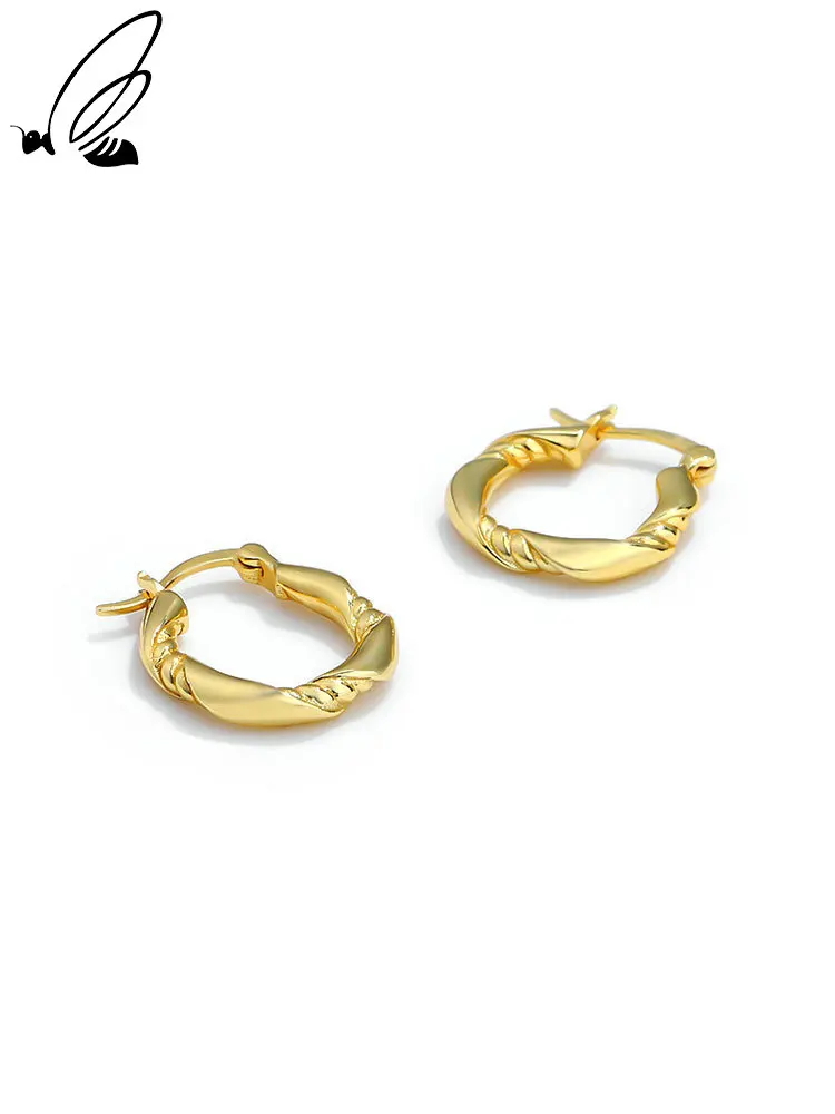 

S'STEEL 925 Sterling Silver Hoops Earrings Wind Luxury Minority Simple Irregular Earing For Women Accessories Wedding Jewellery