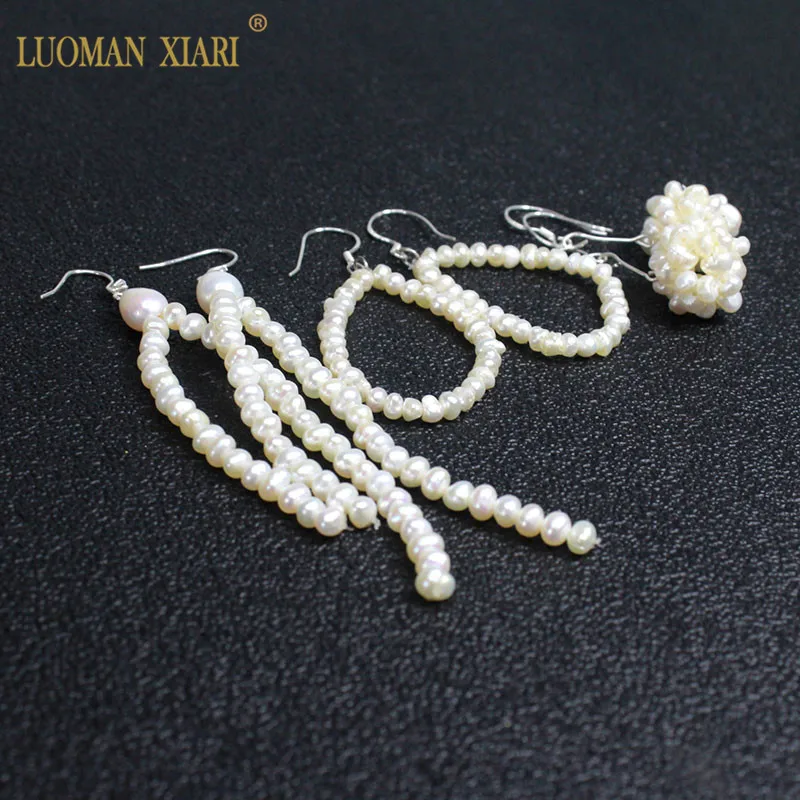 

Wholesale 100% Natural Pearl Earrings Real Sterling 925 Silver for Women OL Office Style Girlfriend 3-4mm