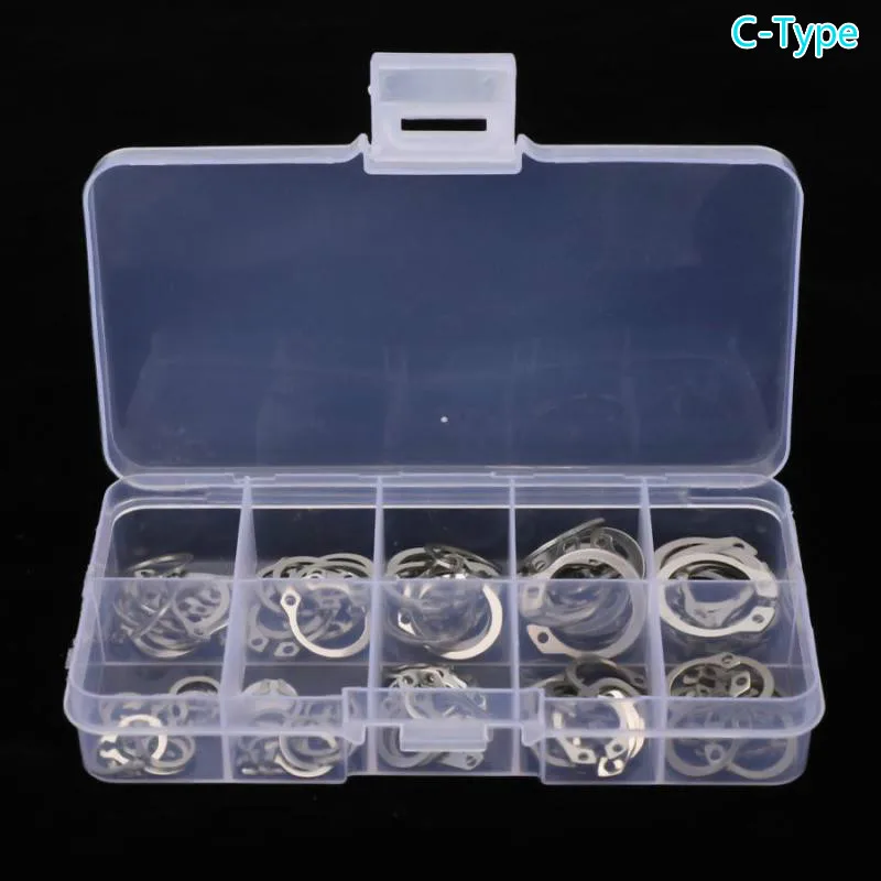 

200pcs c clip external circlip snap retaining rings set stainless steel carbon steel circlip set for shaft