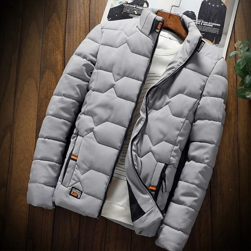 

2021 Autumn Winter Mens Cotton Padded Jackets Men's Fashion Casual Outdoor Jackets Warm Coat Male Outwear Thicken Down Coats