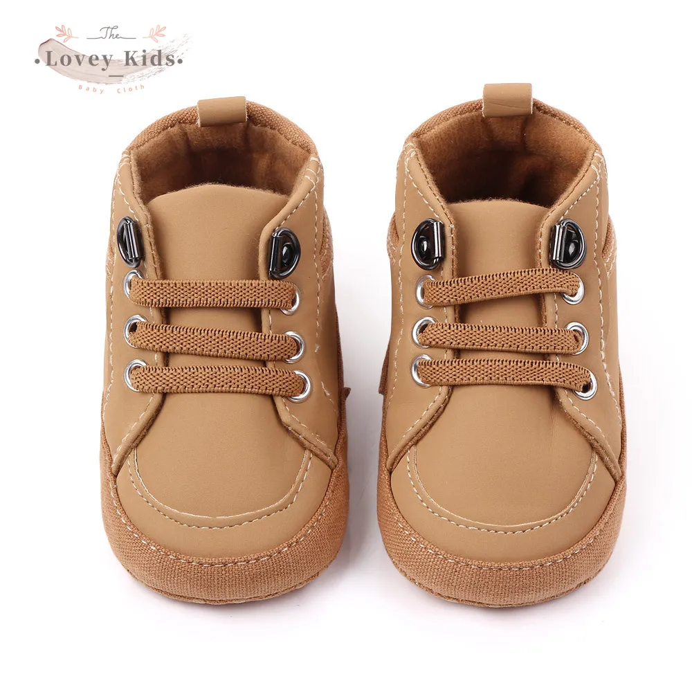 Осень зима 2020 обувь для маленьких мальчиков и девочек Кожаные Мягкие однотонные