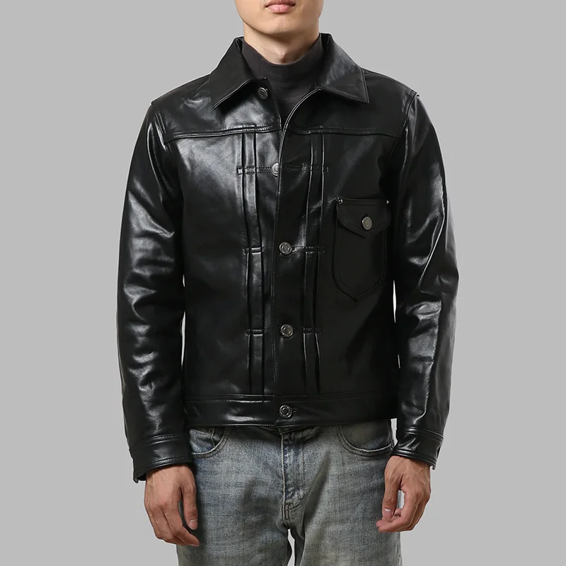 

AZ1905-7 Read Description! Asian Size Good Quality Genuine Goat Leather Stylish Jacket 3 Colors