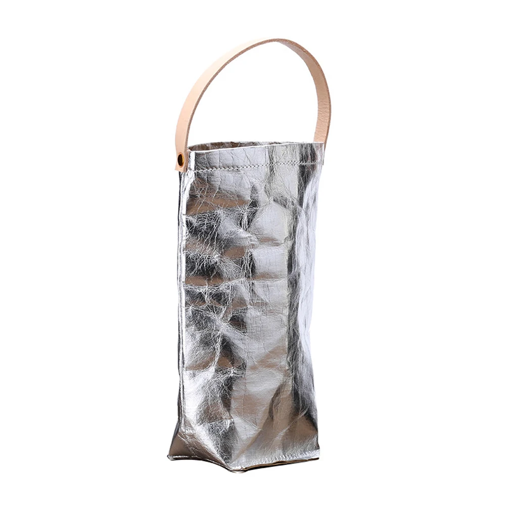 Перерабатываемая моющаяся коричневая бумажная сумка-тоут с цветами прочная