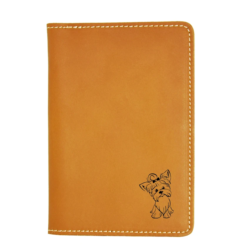 Кошелек для паспорта с гравировкой в стиле йоркширского терьера|Держатели карт и