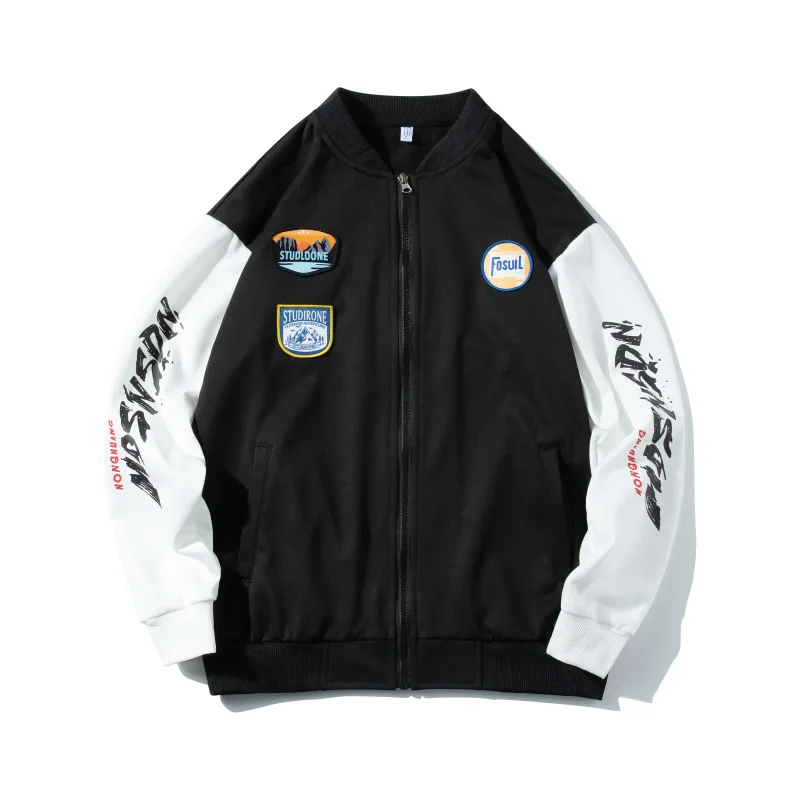 

Autumn Cardigan Sweatshirt Jacket Men's Korean Loose Stand Collar Jacket Male Students Simple Handsome Lazy Men Baseball Jackets