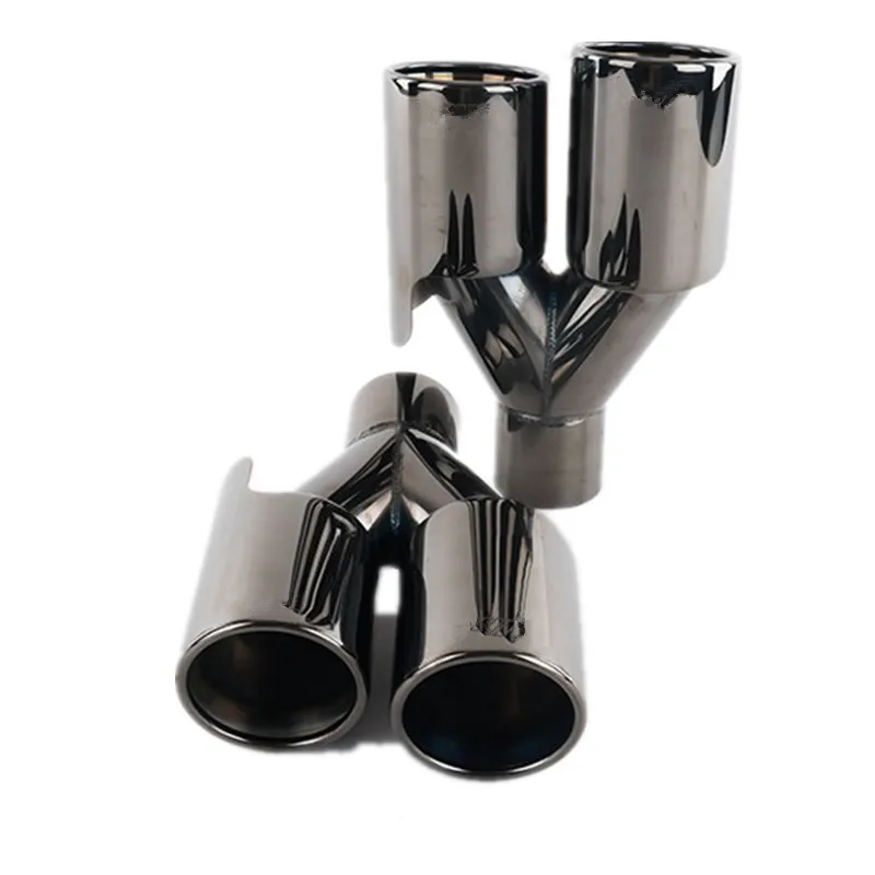 1 шт. титановый черный 60 мм вход M Логотип производительность нержавеющая сталь Универсальный наконечник выхлопной трубы автомобиля глушитель наконечник автомобиля-stying