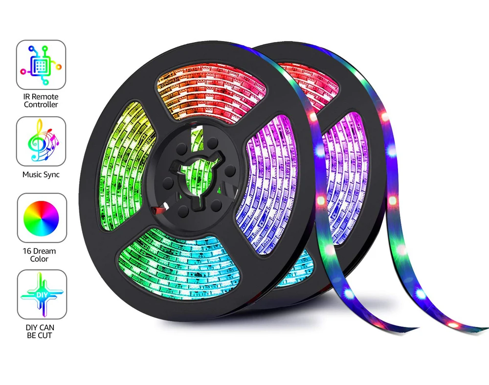 5 в RGB USB Светодиодная лента светильник 5050 DC5V 30LED 60LED изменение цвета 17Key 20Key пульт