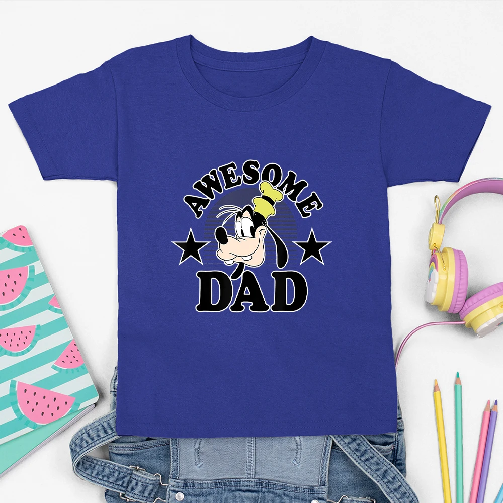 

Детские футболки Four Seasons AWESOME DAD, новые летние футболки унисекс, Прямая поставка, футболки с принтом Disney, с короткими рукавами, серии, милые