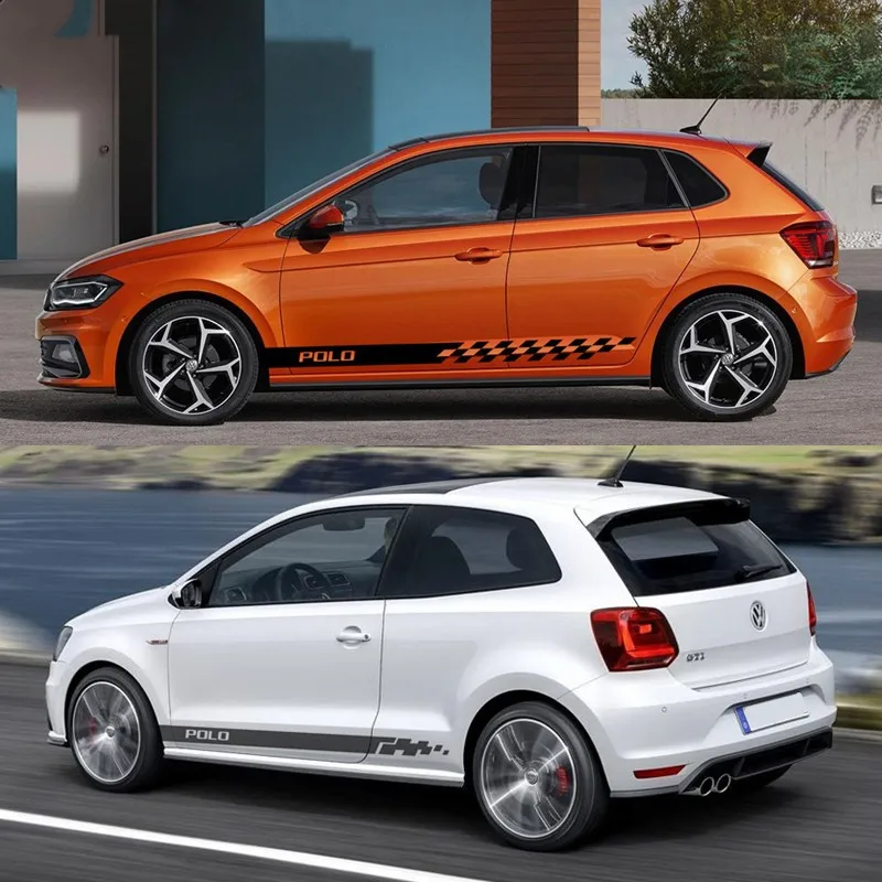 Виниловые наклейки спортивный Стайлинг полосы автомобильная дверь боковая юбка