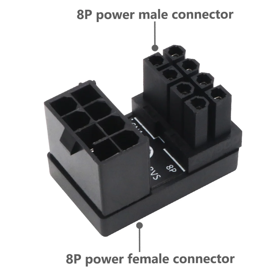

2Pcs ATX 6pin/8pin Male 180 Degree Angled to 6Pin/8Pin Female Power Adapter for Desktops Graphics Card