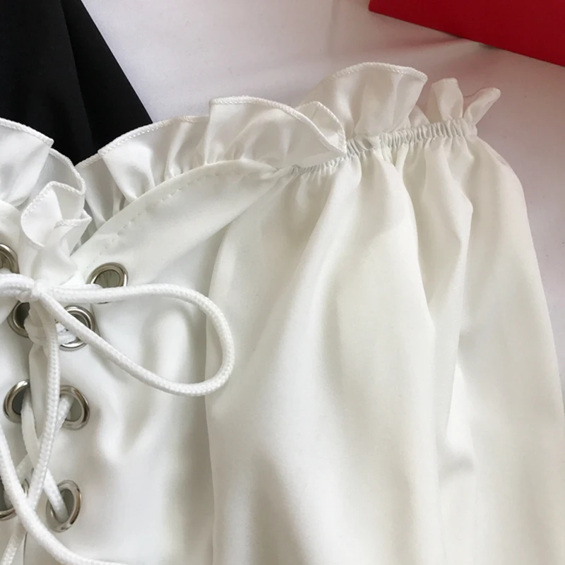 Женский топ с открытыми плечами винтажная блузка длинными рукавами оборками