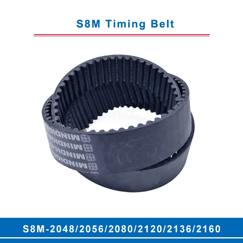 

timing belt S8M-2048/2056/2080/2120/2136/2160 teeth pitch 8 mm circular teeth belt width 20/25/30/40 mm for 8M timing pulley