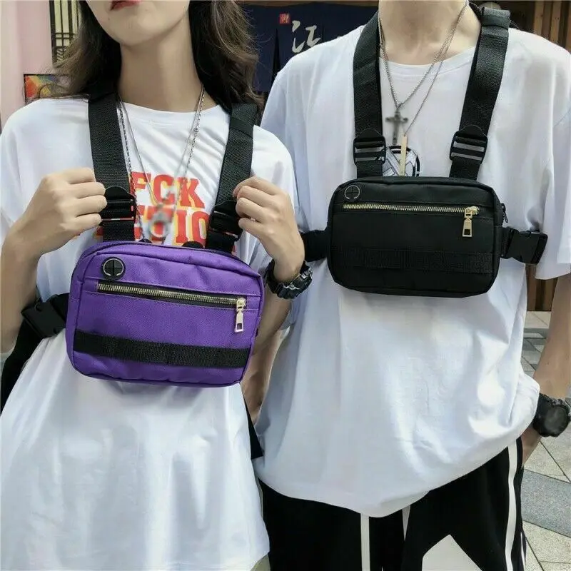 Унисекс Мужская и женская модная нагрудная сумка в стиле хип хоп Уличная