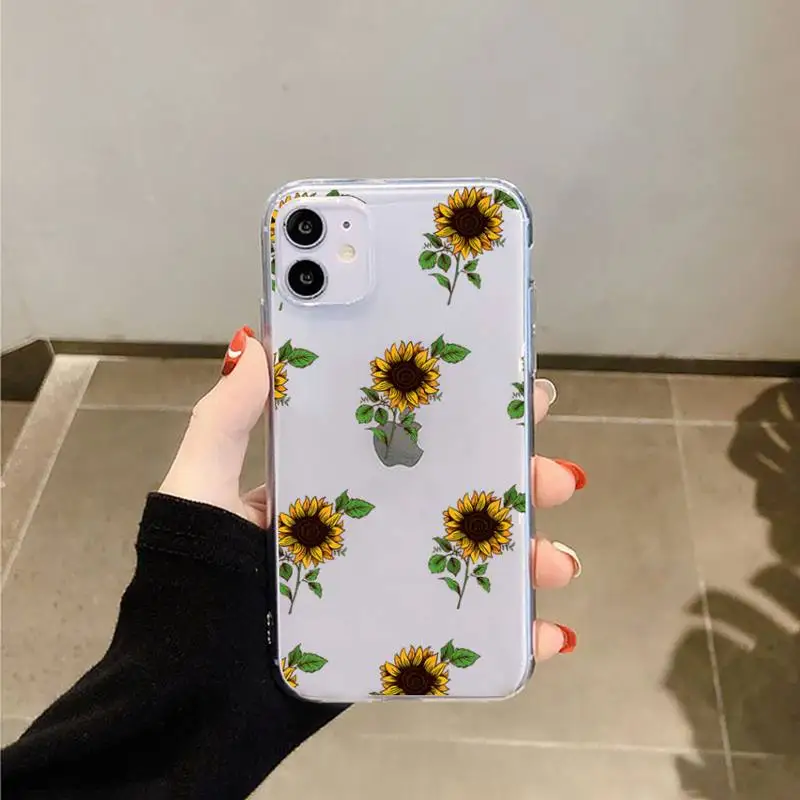 

sunflower Flame flower angel Phone Case Transparent for iPhone 11 12 mini pro XS MAX 8 7 6 6S Plus X 5S SE 2020 XR