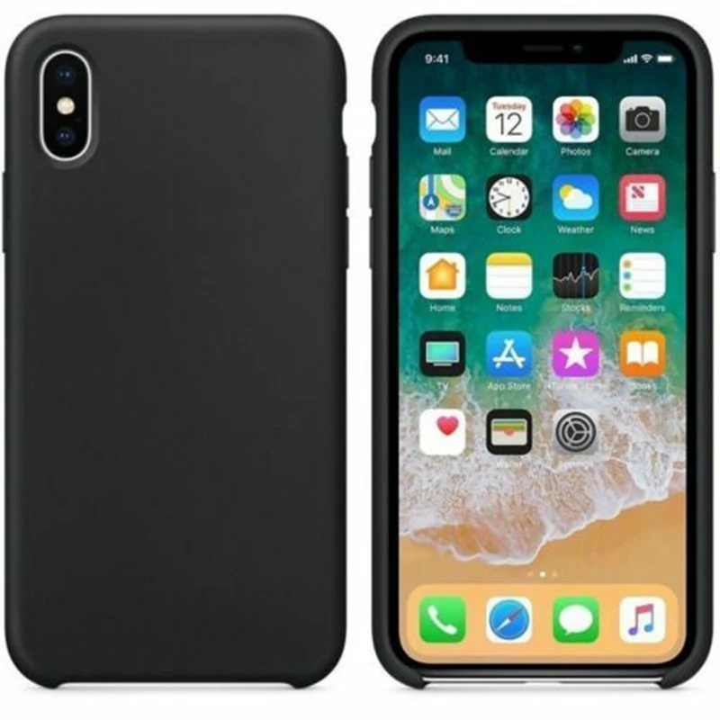 Жесткий силиконовый чехол для телефона с логотипом для iPhone X, XR, XS, Max, 6, 6 S, 7, 8 Plus, iPhone 11, 11Pro, Max, чехол - Цвет: Черный