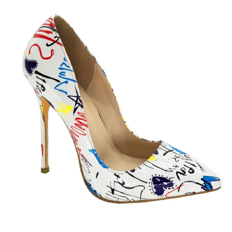 

Original Intention New Fashion Women Pumps Sexy Pointed Toe Thin High Heels Pumps White Blue Shoes Woman Plus US Size 4-10.5
